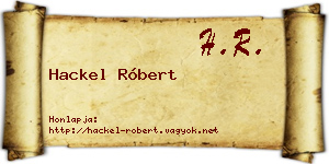 Hackel Róbert névjegykártya